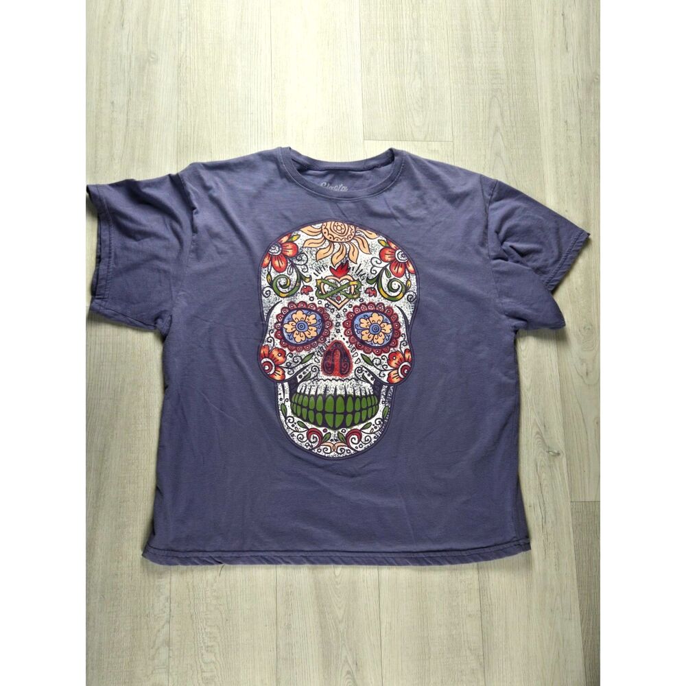 Hasta Siempre Vintage Vibe Graphic T-Shirt Slate Gray Cotton Blend Large